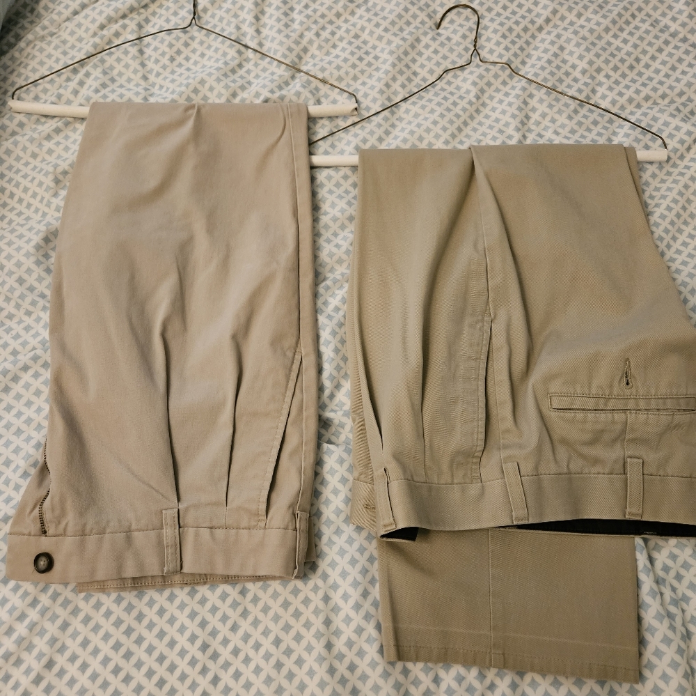 2 pairs of khaki pants- very good condition! BOTH PAIRS FOR ONE PRICE!